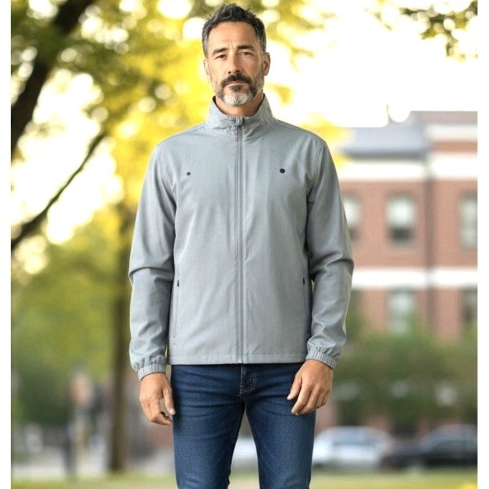 Vuori Mens Venture Track Jacket Full Zip Lightweight Gray Green Athletic Medium
